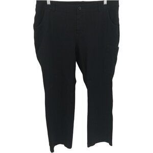 Duluth Wear With All Ponte Pants Size 14 x 29 Black Stretch Straight Leg Cargo